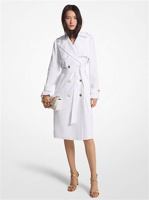 michael kors trench coat m7225 petite black|Draped Woven Trench Coat .